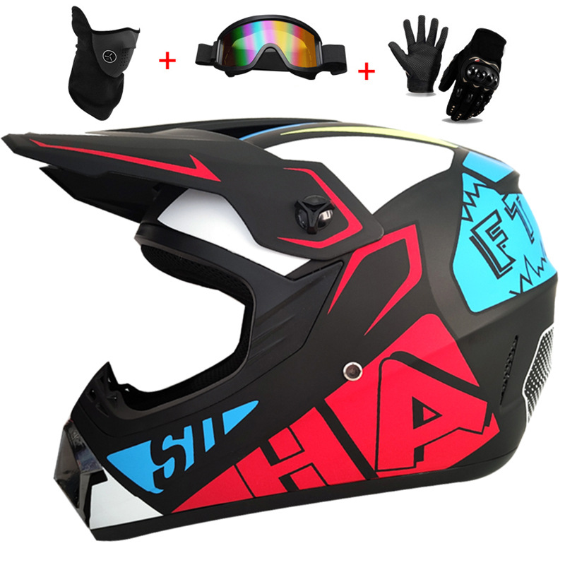 3Pcs Kids Off-Road Full Helmet - đánh giá và giá Mountain Biking Full Face Helmet