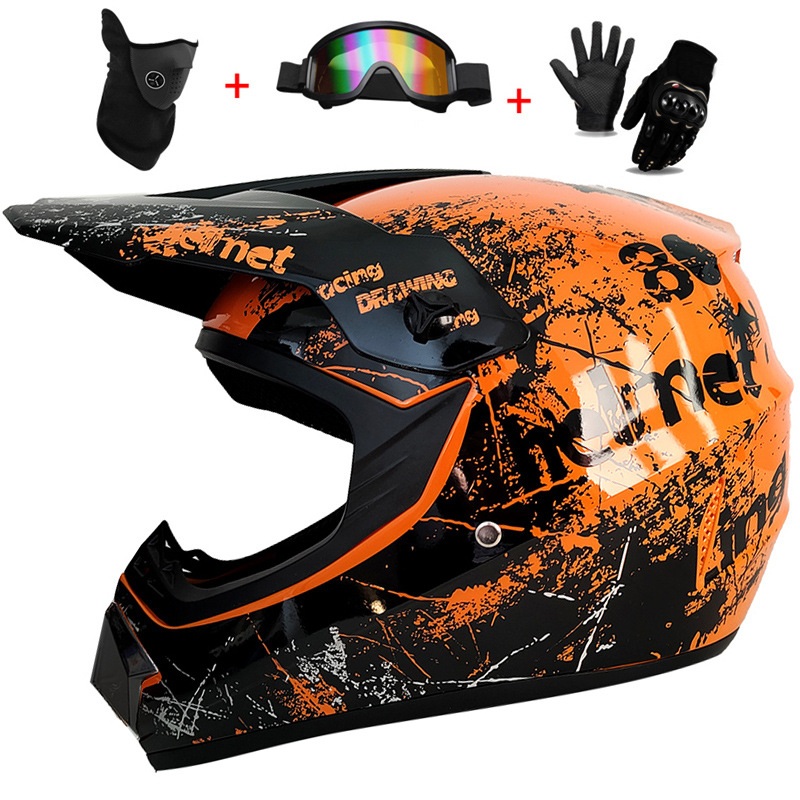 3Pcs Kids Off-Road Full Helmet - đánh giá và giá Mountain Biking Full Face Helmet